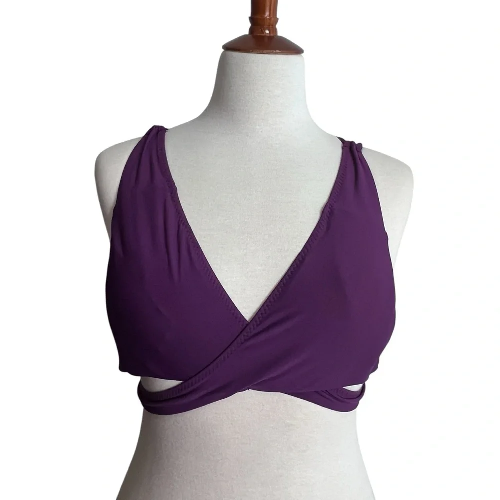 Becca Purple Halter Bikini Top